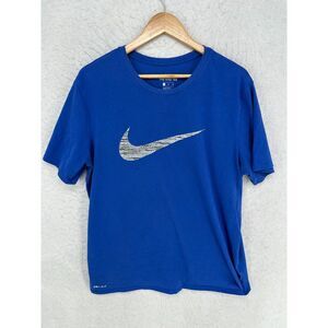 👕Nike Tee Mes XL Athletic Cut Dri Fit Big Swoosh Logo Graphic Shirt Casual